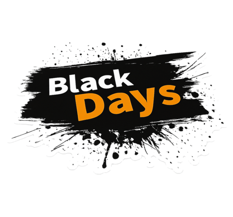 Black friday vinylteppe svart og hvitt "black days" - Tenstickers