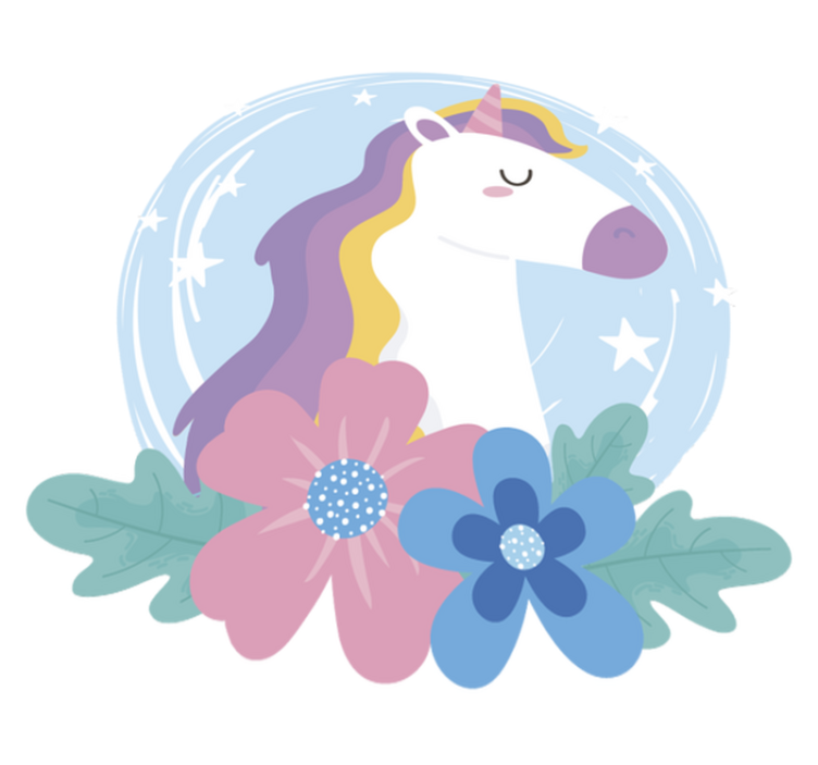 Vinyl teppe dyr med lyse hår unicorn - Tenstickers