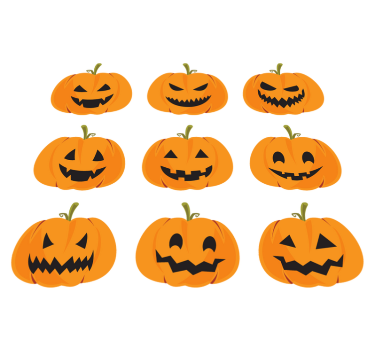 Halloween vinyl teppe med gresskarmotiv - Tenstickers