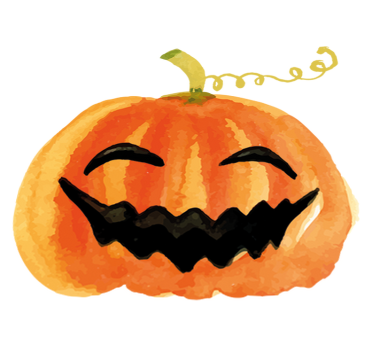 Halloween vinyl teppe med glad gresskar - Tenstickers