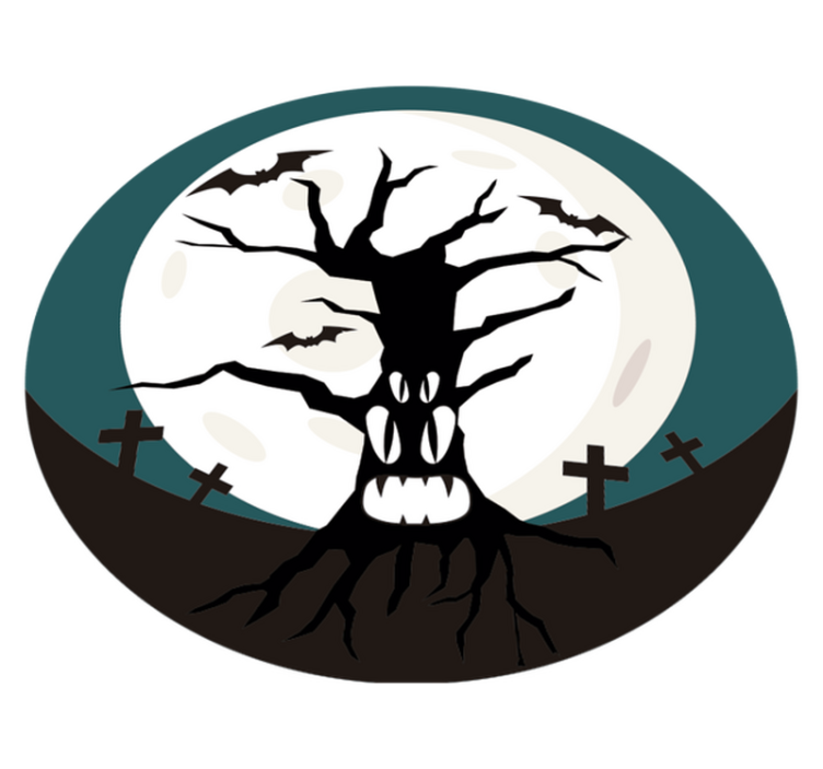 Spooky halloween halloween vinyl teppe - Tenstickers