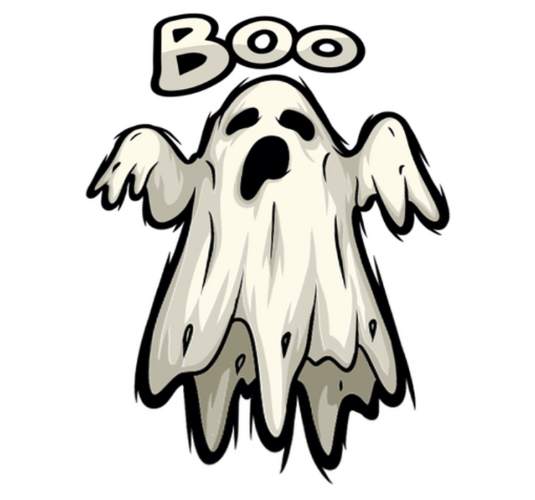 Halloween vinyl teppe med boo spøkelsesfigur - Tenstickers