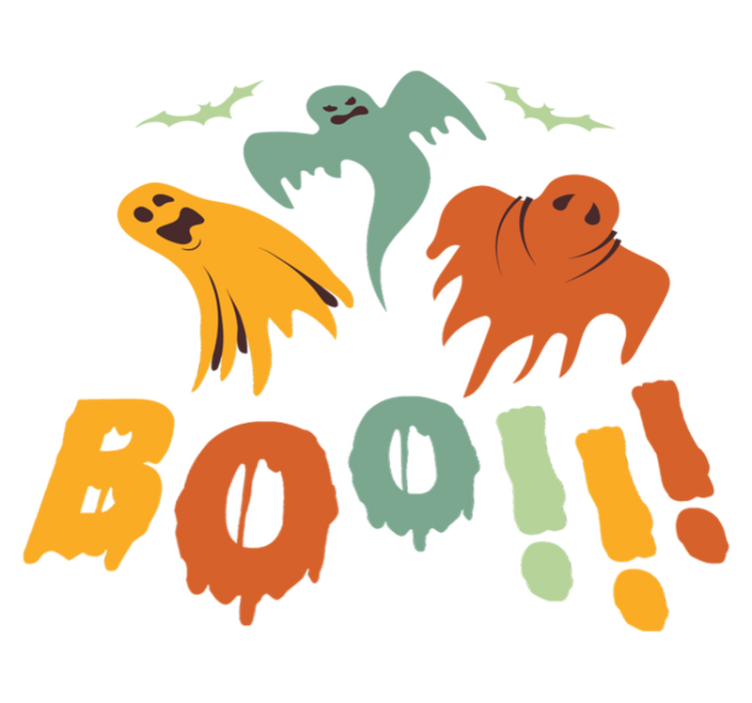 Boo spøkelse halloween vinyl teppe - Tenstickers