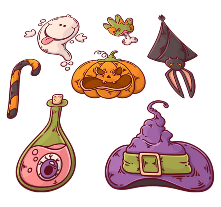 Halloweenfigurer halloween vinyl teppe - Tenstickers