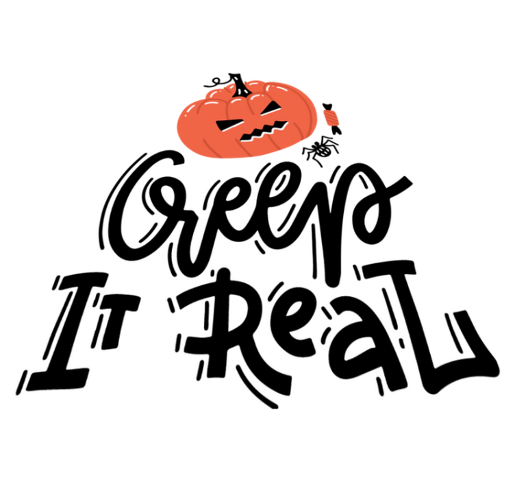 Halloween vinyl teppe med skremmende gresskar design - Tenstickers