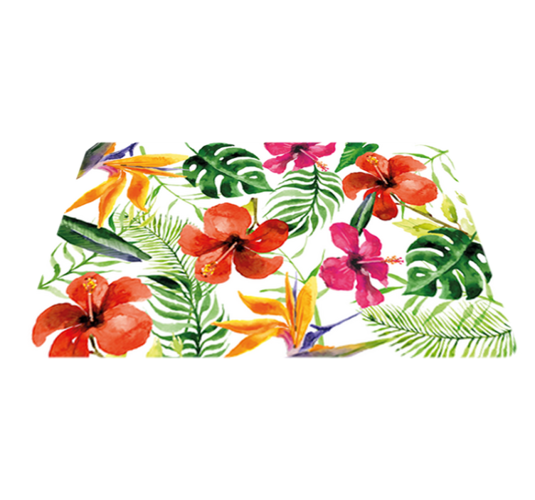 Fargerik monstera vinyl teppe blomster og planter - Tenstickers