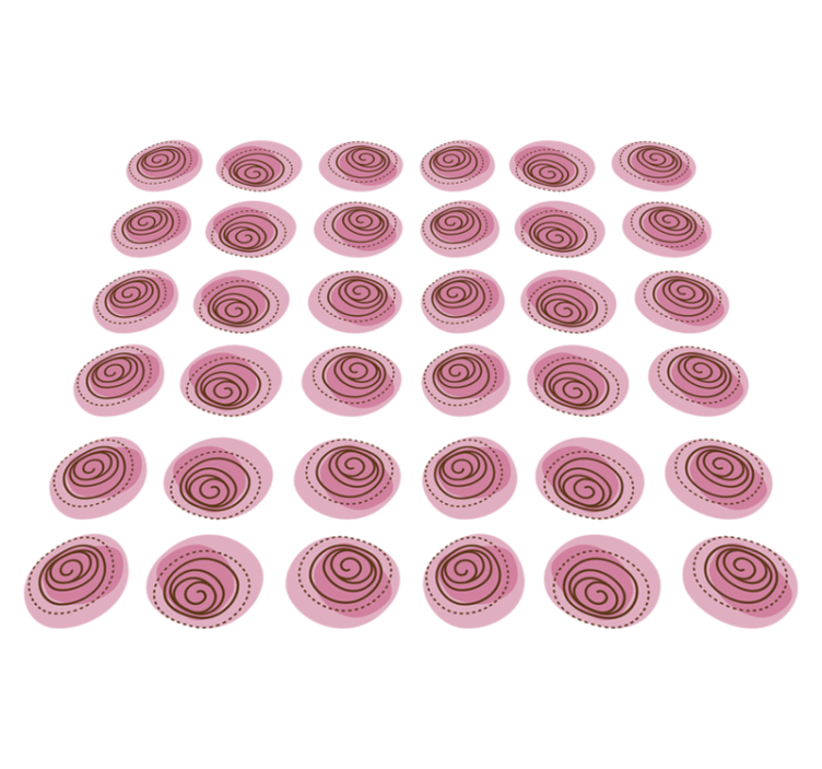 Rosa blomsterornament vinyl teppe blomster og planter - Tenstickers