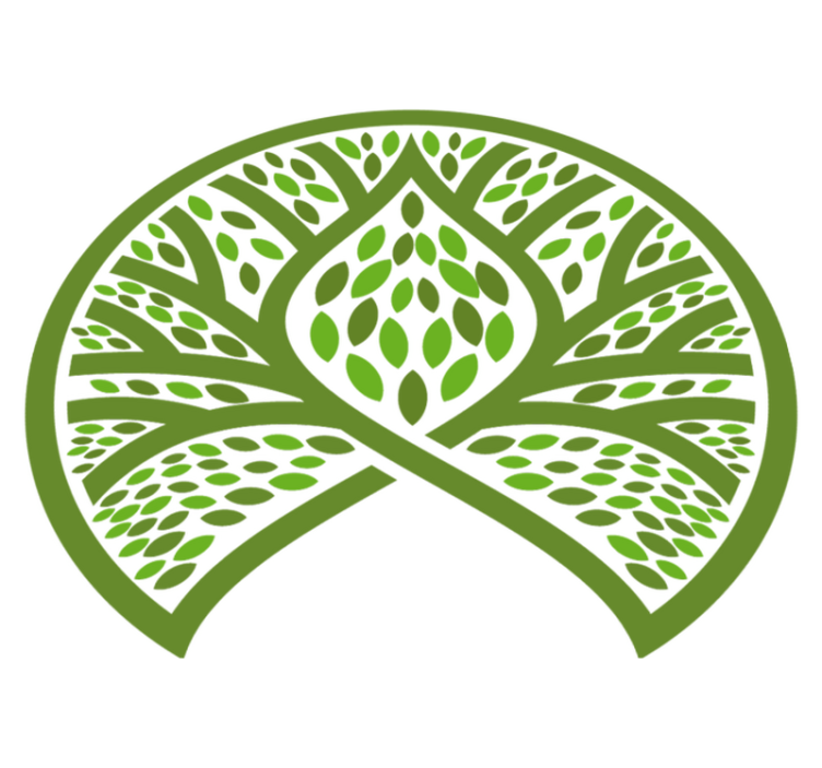 Bladaktig natur emblem vinyl teppe blomster og planter - Tenstickers