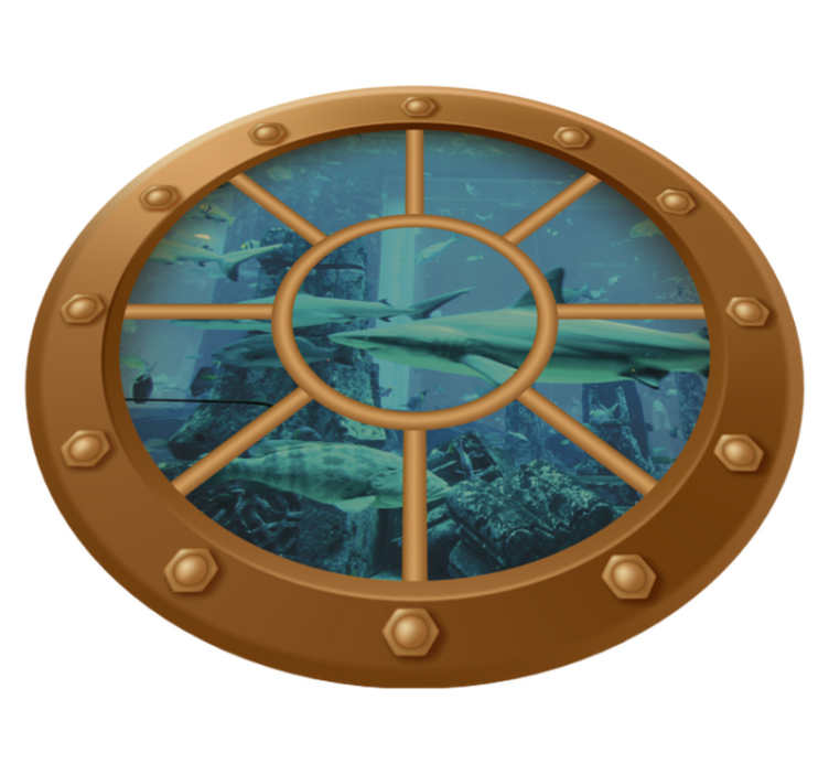 Underwater view portal vinyl teppe blomster og planter - Tenstickers