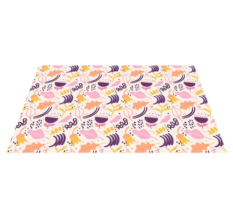 Livlig blomsterinspirasjon vinyl teppe blomster og planter - Tenstickers