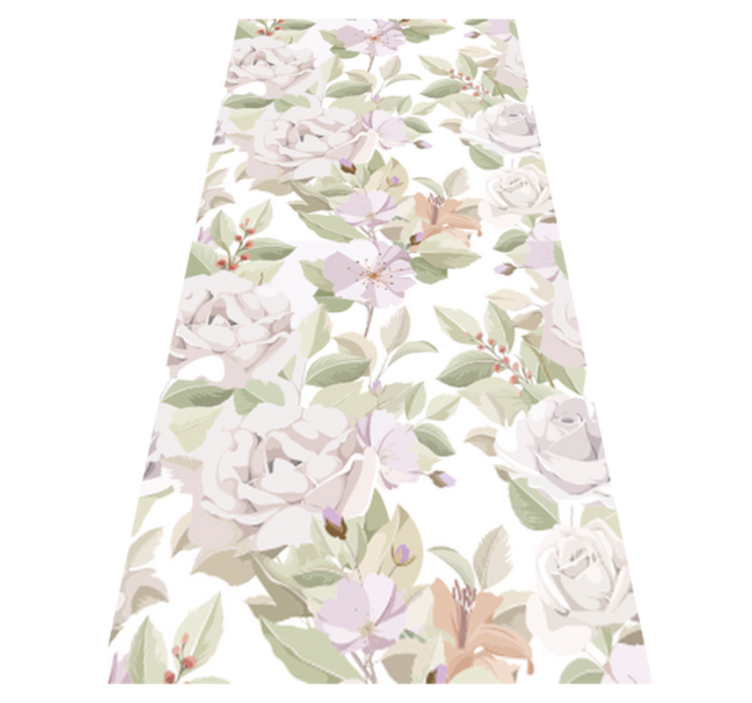 Elegant blomster og planter vinyl teppe - Tenstickers