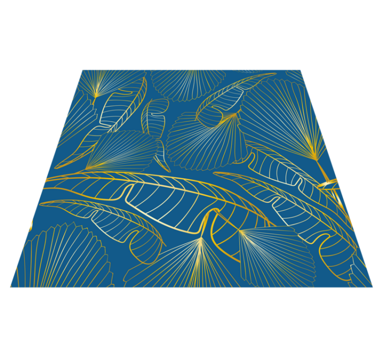 Vinyl teppe blomster og planter gullblader - Tenstickers