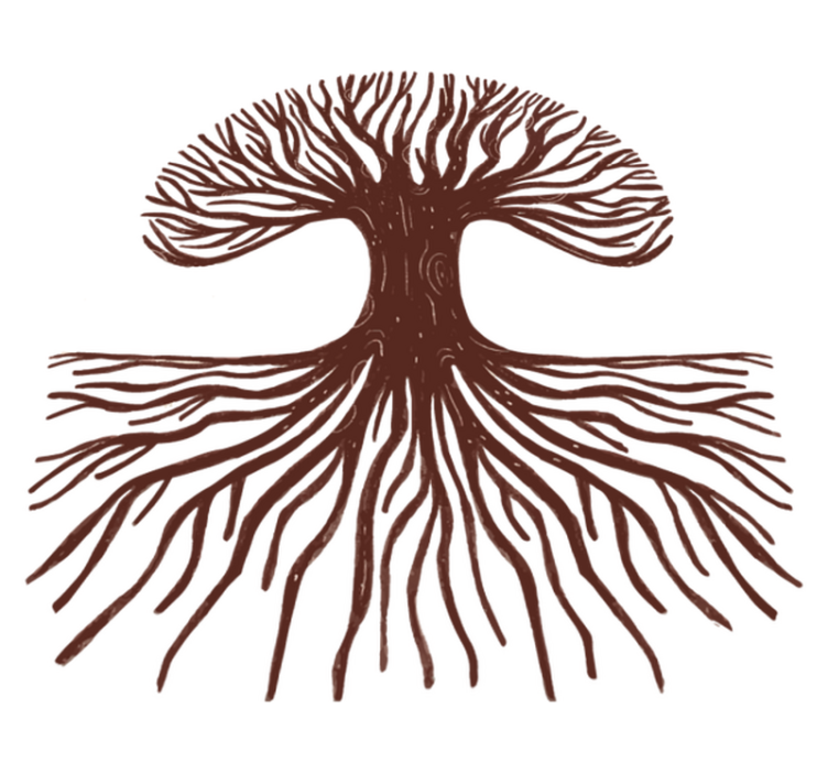 Tree of life lange røtter vinyl teppe blomster og planter - Tenstickers