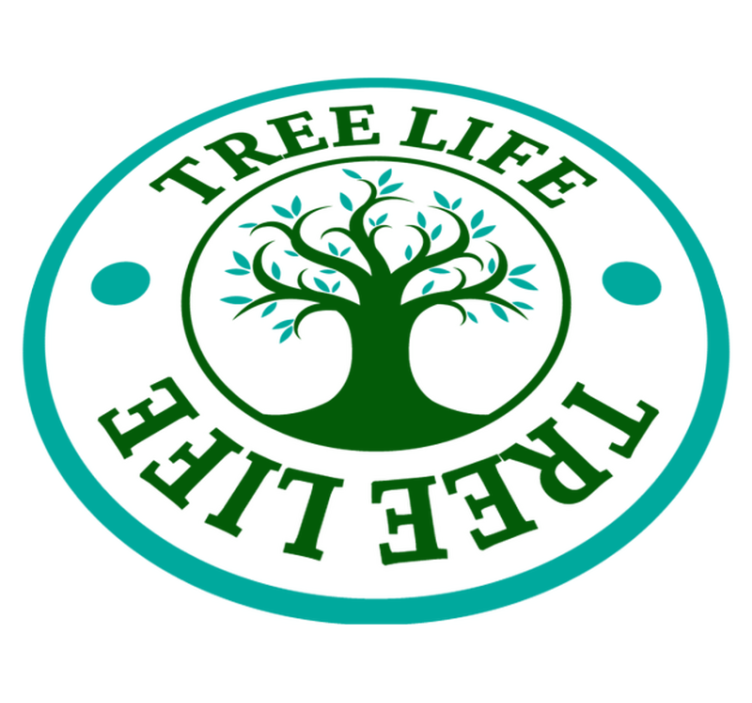 Tree of life grønt logo vinyl teppe blomster og planter - Tenstickers