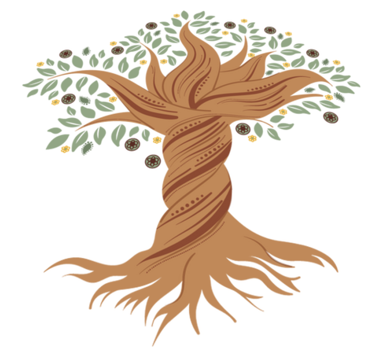Tree of life vridd vinyl teppe blomster og planter - Tenstickers