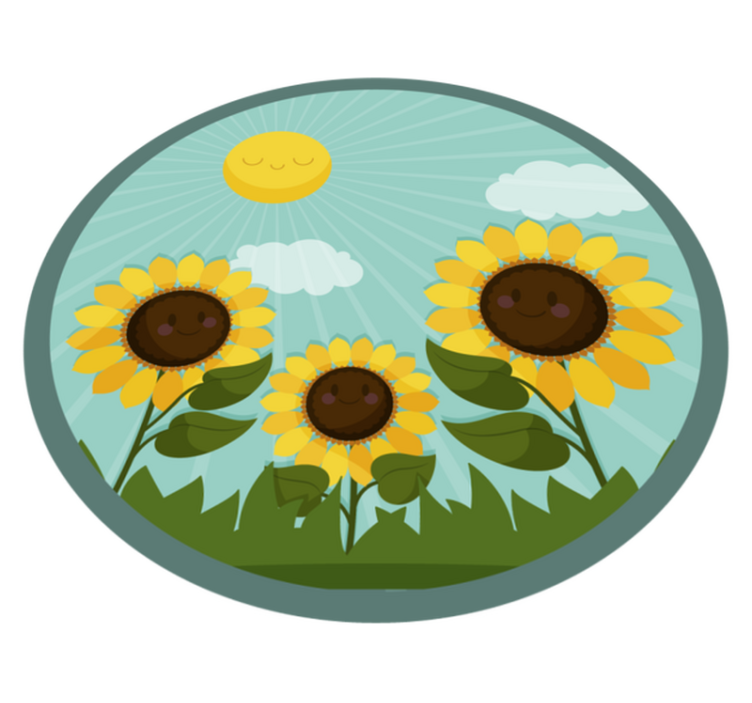 Blomster i solen vinyl teppe blomster og planter - Tenstickers
