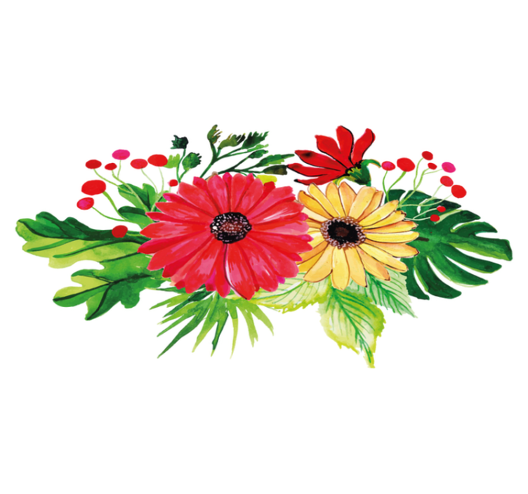 Elegant horisontalt design vinyl teppe blomster og planter - Tenstickers