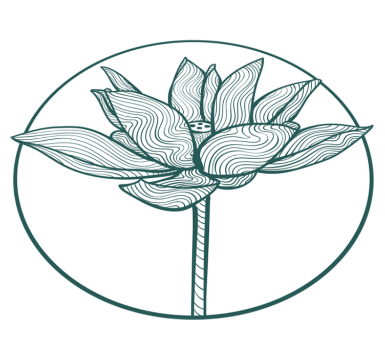 Vinyl teppe blomster og planter lotusblomst illustrasjon - Tenstickers