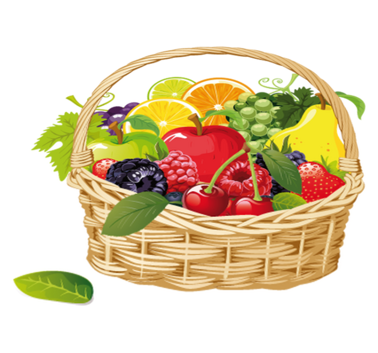 Vinyl teppe kjøkken fruktkurv - Tenstickers