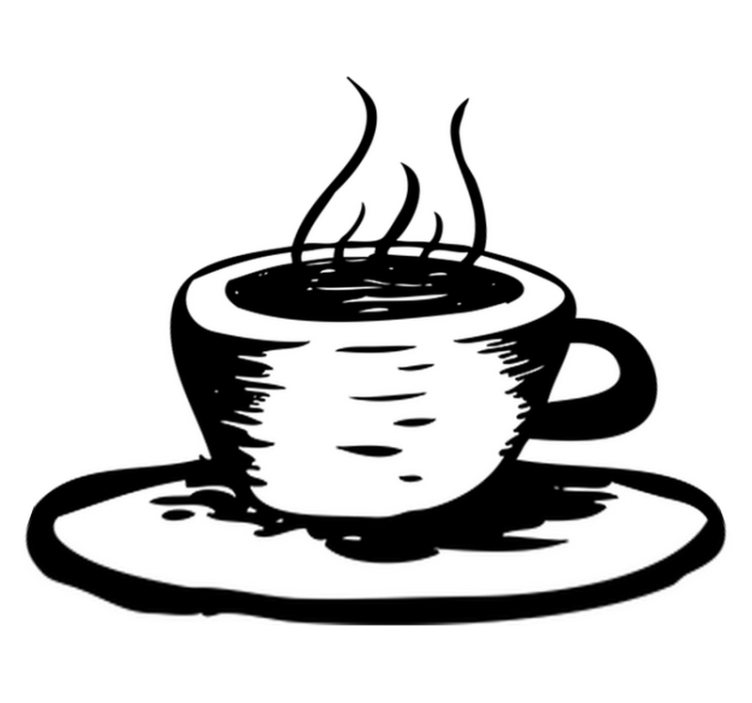 Vinyl teppe kjøkken kaffe med melk - Tenstickers