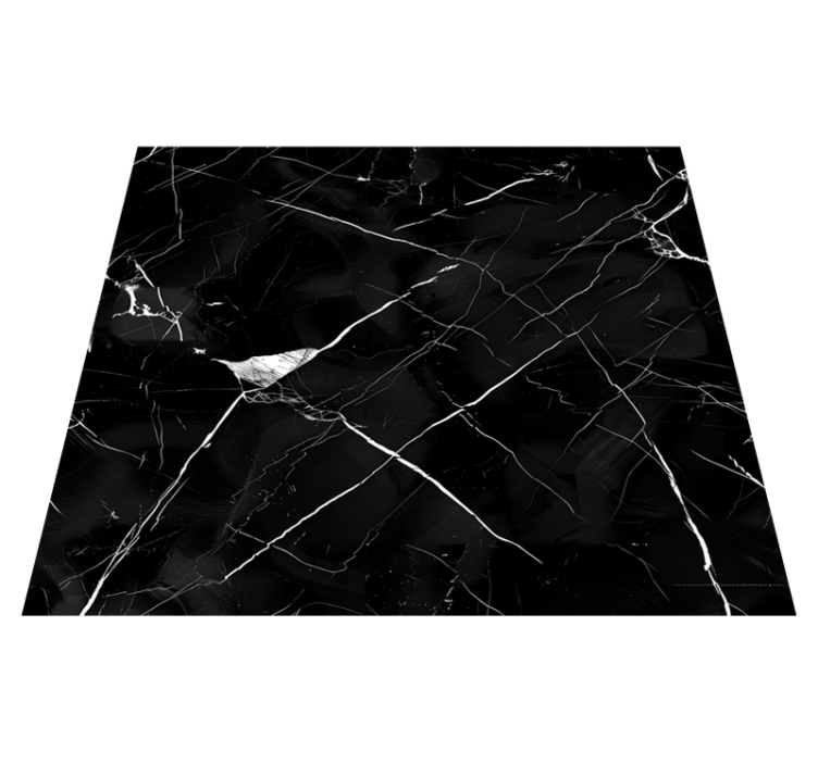 Vinyl teppe spiserom svart marmor til bord - Tenstickers