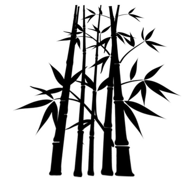 Bad vinyl teppe bambusplante dekorasjon - Tenstickers