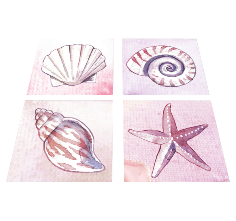 Bad vinyl teppe sjøliv fliser - Tenstickers