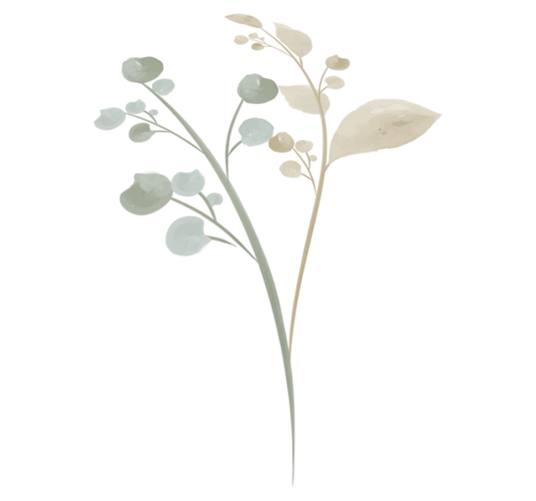 Bad vinyl teppe akvarell gren - Tenstickers