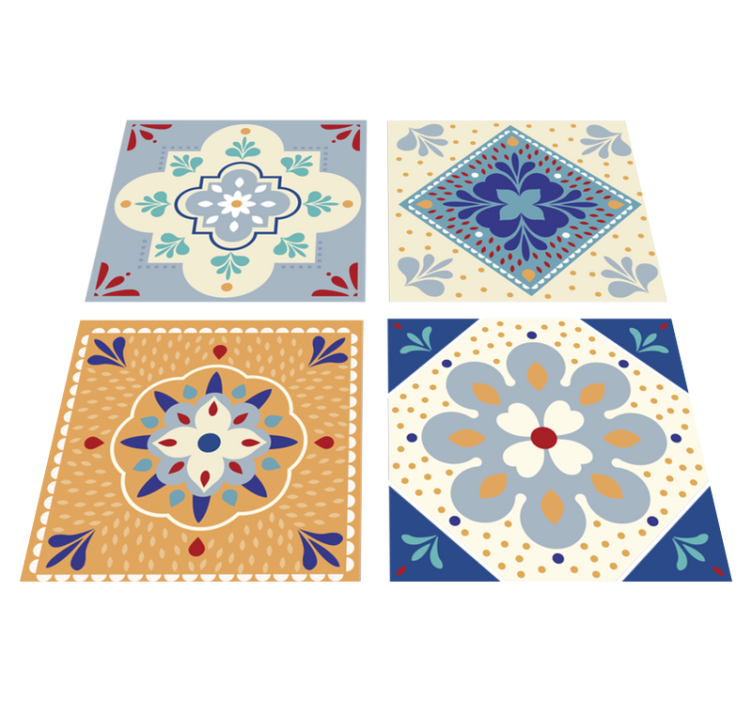 Fargerik palett bad vinyl teppe - Tenstickers