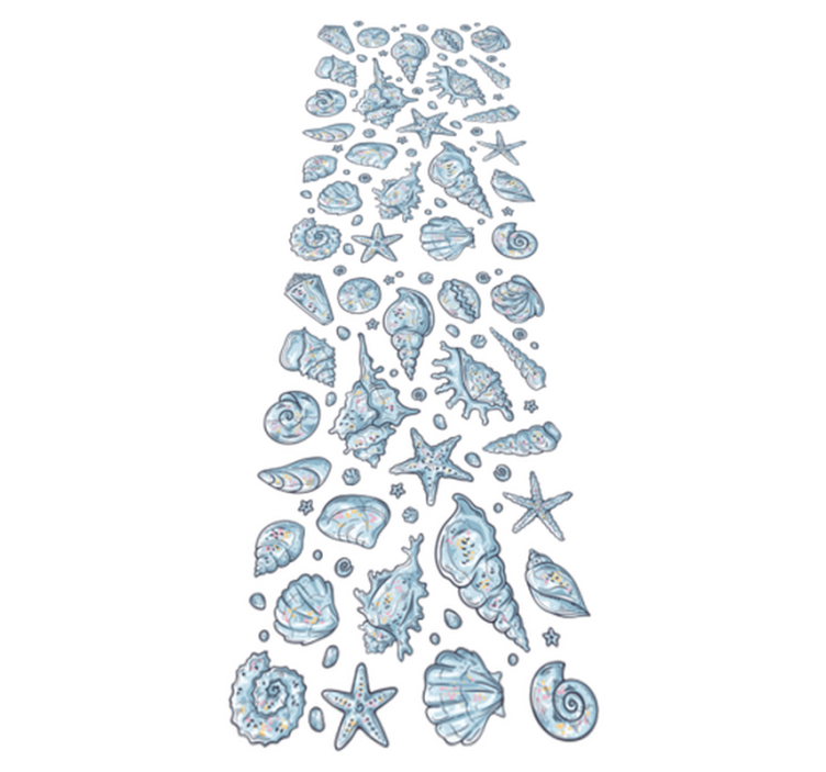 Bad vinyl teppe seashell sketches dusj - Tenstickers