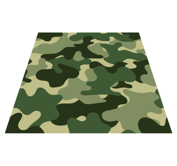 Camo mønster print vinyl teppe blomster og planter - Tenstickers