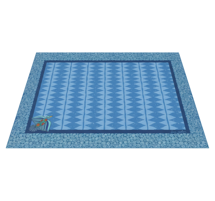 Vinyl teppe stue med blåfugl mønster - Tenstickers