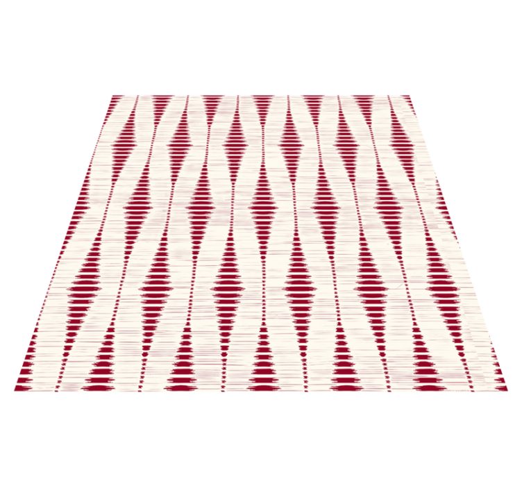 Rød rabaul ikat vinyl teppe geometrisk - Tenstickers