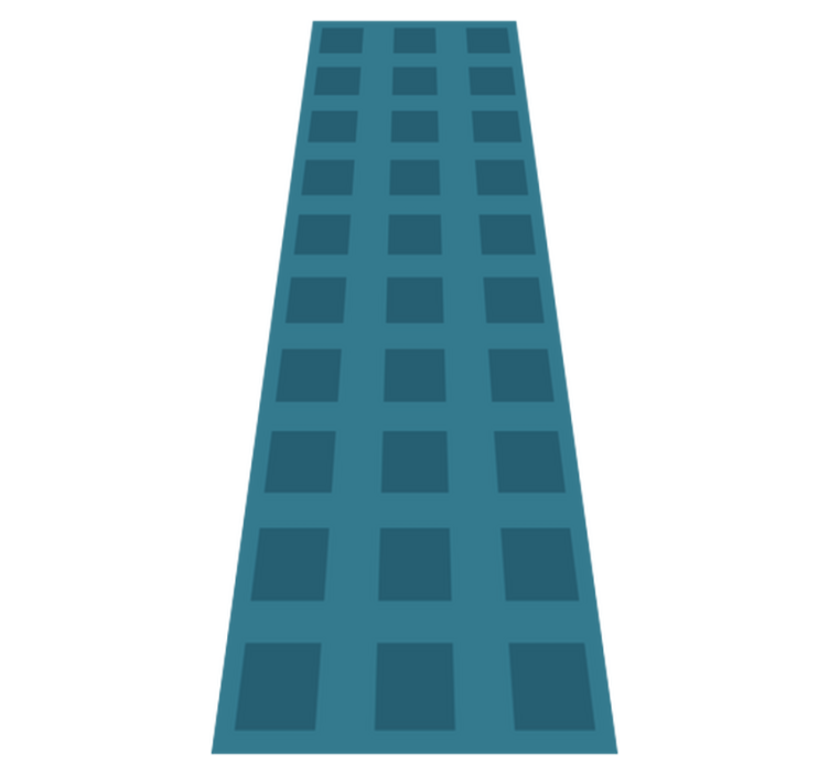 Blått mønster med firkanter vinyl teppe geometrisk - Tenstickers