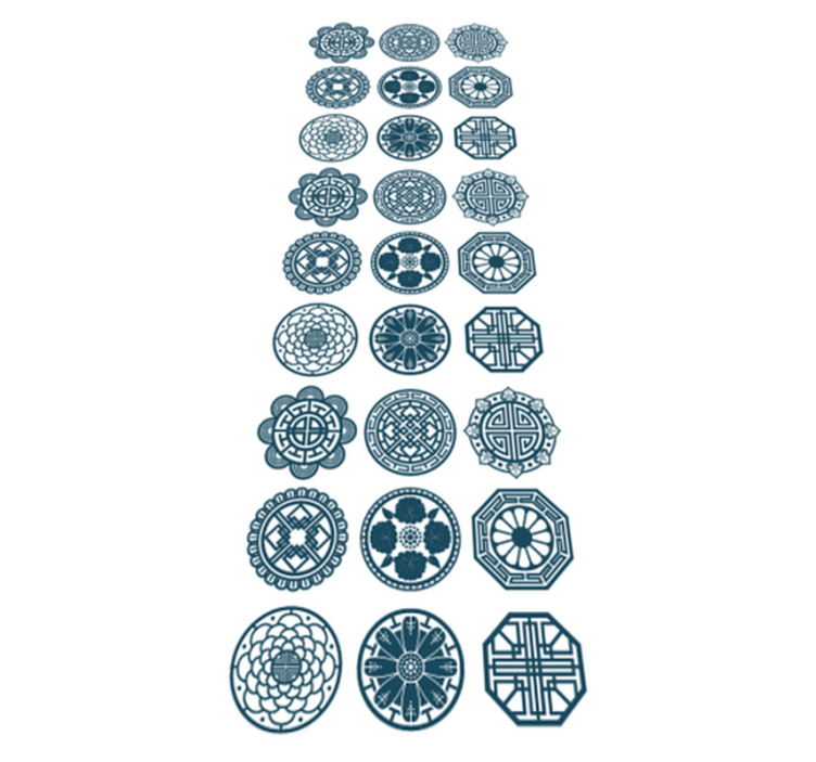 Vinyl teppe geometrisk koreanske former - Tenstickers