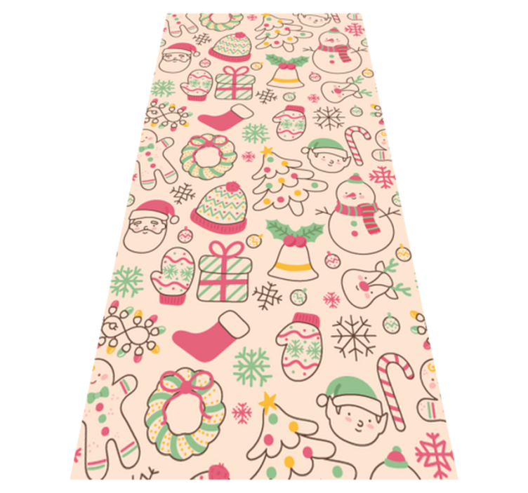 Jul vinyl teppe med julelys - Tenstickers