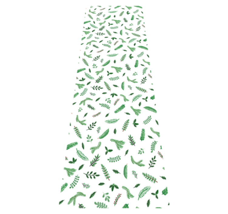 Jul vinyl teppe med bladmotiv til juledekorasjon - Tenstickers