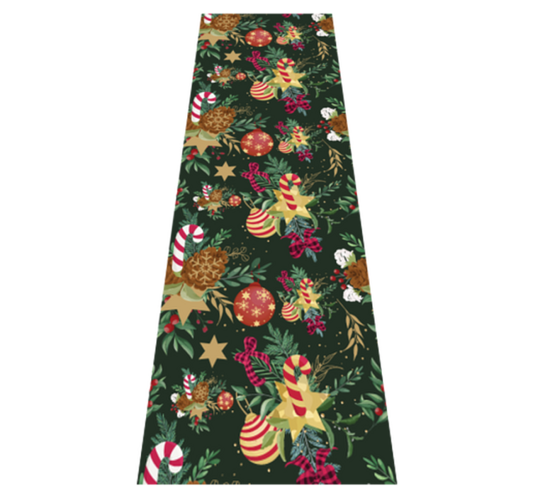 Jul vinyl teppe med grener juledekorasjoner - Tenstickers
