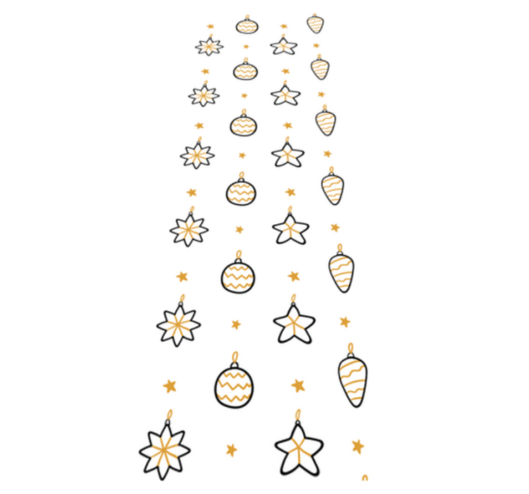 Jul vinyl teppe med hvite geometriske stjerner - Tenstickers