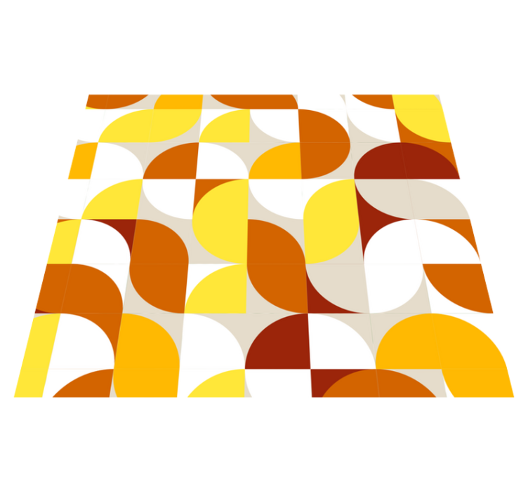 Vintage stil oransje og gul vinyl teppe soverom - Tenstickers