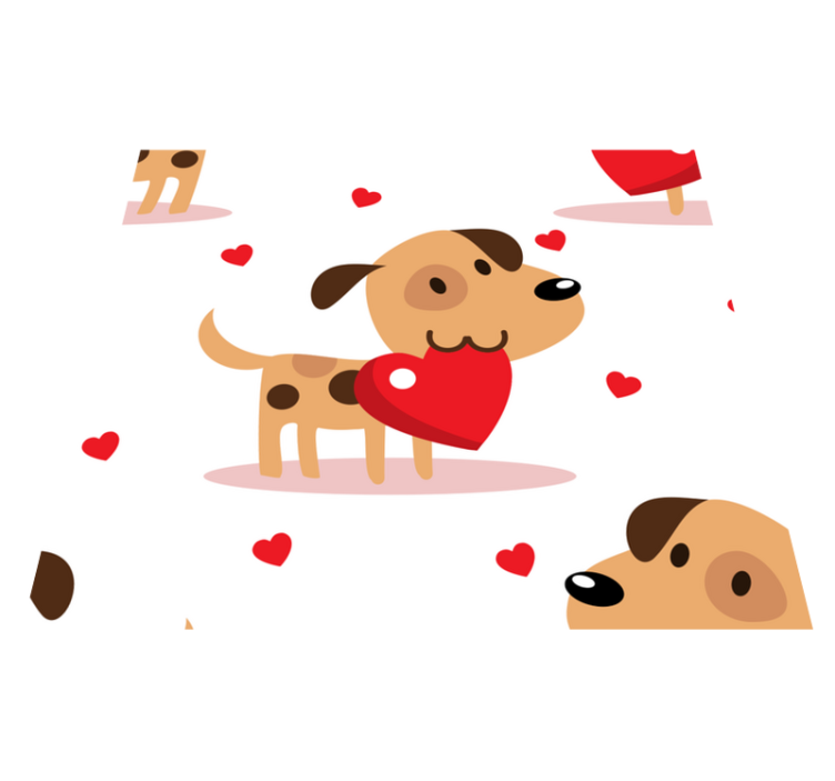 Vinyl teppe soverom røde hunder - Tenstickers