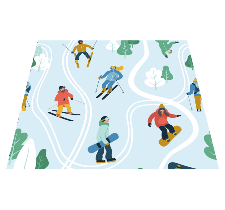 Vinyl teppe soverom blått skidesign - Tenstickers