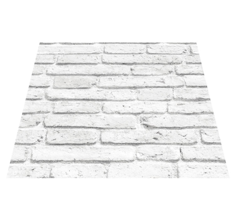 Hvit murstein tekstur vinyl teppe soverom - Tenstickers