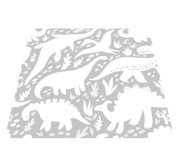 Dinosaur hvitt mønster vinyl teppe soverom - Tenstickers