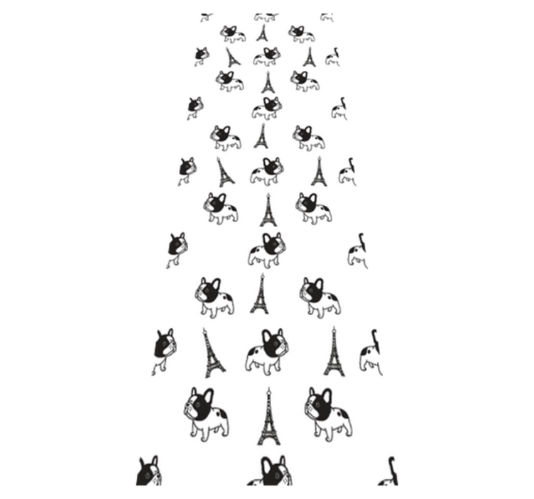 Vinyl teppe soverom fransk bulldog i paris - Tenstickers