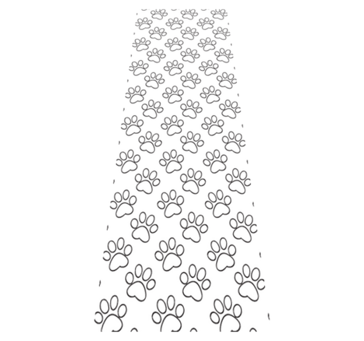 Vinyl teppe soverom med katt poter mønster svart hvit - Tenstickers