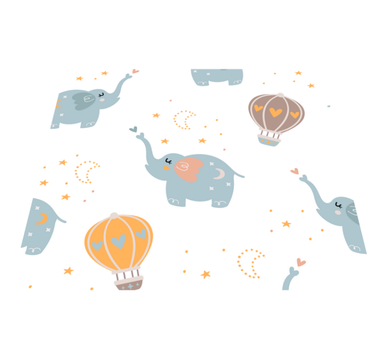 Vinyl teppe soverom søte elefanter til barn - Tenstickers
