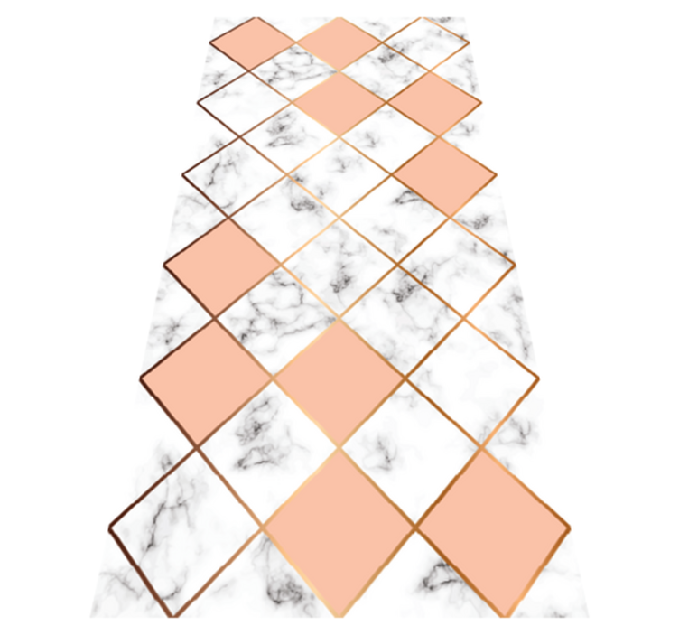 Geometrisk marmor mønster rosa farger vinyl teppe soverom - Tenstickers