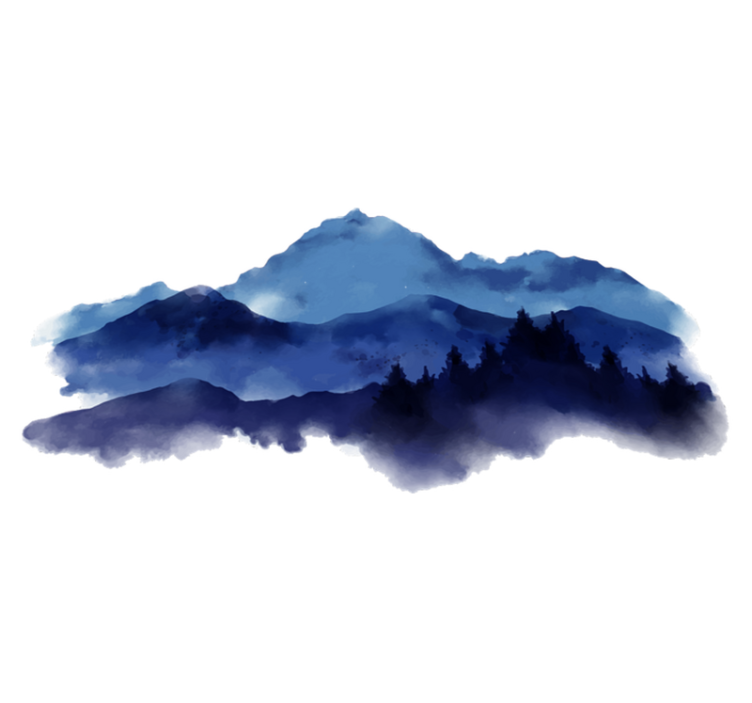 Vinyl teppe natur papirklipte fjell - Tenstickers