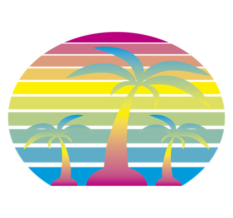 Vinyl teppe natur 80-talls vintage solnedgang - Tenstickers